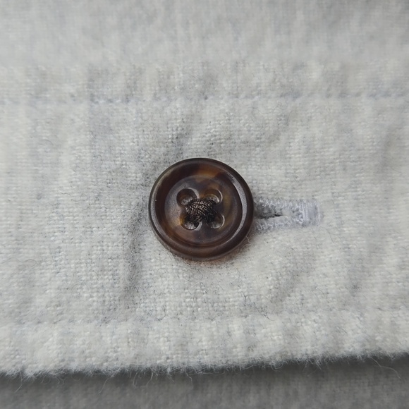 J. Crew White Heathered Chamois Elbow-Patch Botton Down Flannel Cotton Shirt - Picture 15 of 15